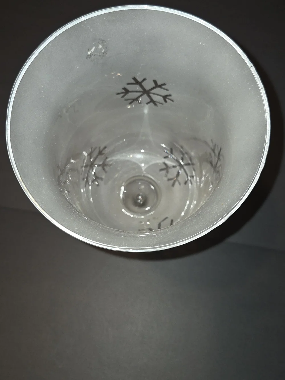 Frosted Glass Holiday Hurricane Vase with Snowflakes